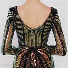 Sequin Fishtail Maxi Dress