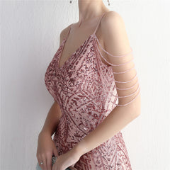 Sequined V-Neck Maxi Dress