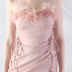 Strapless Slit Maxi Dress