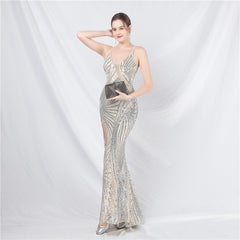Sequined Split Maxi Dress