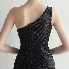One-Shoulder Sequin Maxi Dress