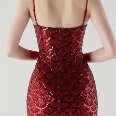 Sequined V-Neck Maxi Dress