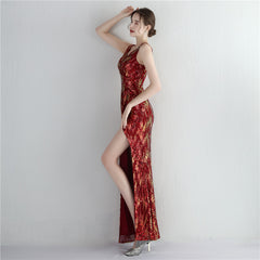 Sequined Split Maxi Dress