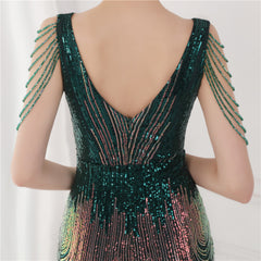 Sequined Fishtail Maxi Dress