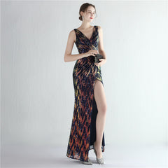 Sequined Split Maxi Dress