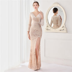 Sequin Fishtail Maxi Dress