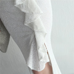 Sequined Split Fishtail Maxi Dress