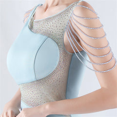 Embroidered Sheer Mesh Maxi Dress