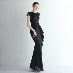 Sequined Split Fishtail Maxi Dress