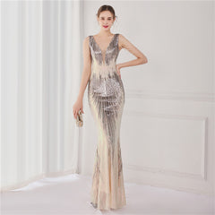 Sequined Fishtail Maxi Dress