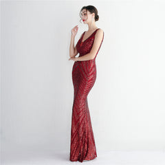 Sequin Fishtail Maxi Dress