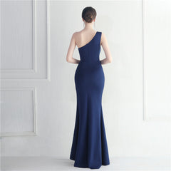 Ruffled One-Shoulder Maxi Dress