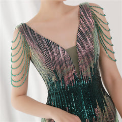 Sequined Fishtail Maxi Dress