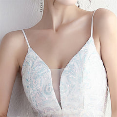 Elegant Sequin Beaded Fishtail Maxi Dress