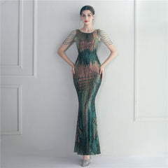 Sequined Fishtail Maxi Dress