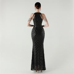 Sequined Fishtail Maxi Dress