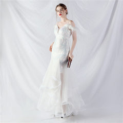 Feathered Sequin Maxi Dress