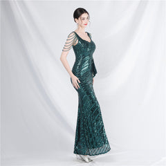 Sequin Split Maxi Dress