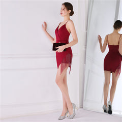 Beaded Fringe V-Neck Cami Dress