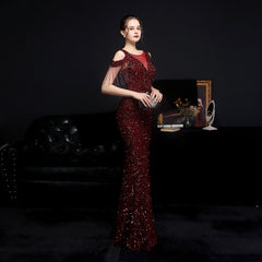 Sequin Fishtail Maxi Dress