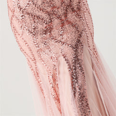 Backless Sequined Fishtail Maxi Dress