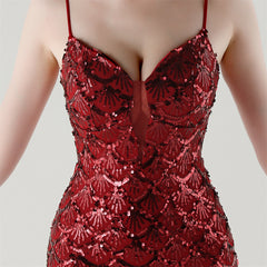 Sequined V-Neck Maxi Dress