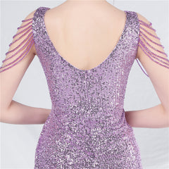 Sequined V-Neck Bodycon Dress