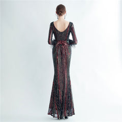 Sequin Feather Maxi Dress