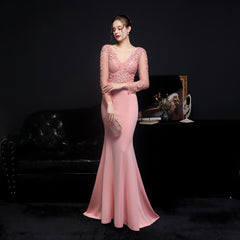 Elegant Lace Diamond Fishtail Dress