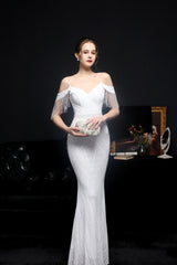 Sequined V-Neck Fishtail Dress