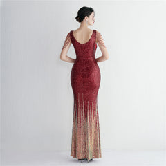 Ombre Sequin Maxi Dress