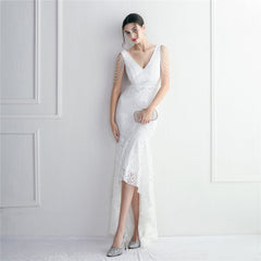 Sequined Beaded Fishtail Maxi Dress