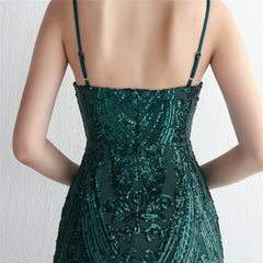 Sequined V-Neck Maxi Dress