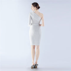 One-Shoulder Sequined Feather Dress