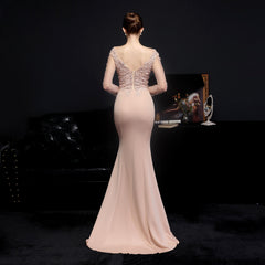 Elegant Lace Diamond Fishtail Dress