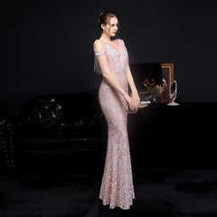 Sequin Fishtail Maxi Dress