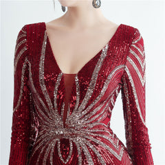 Sequin Feather Maxi Dress