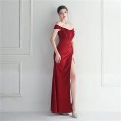 Off-Shoulder Split Maxi Dress