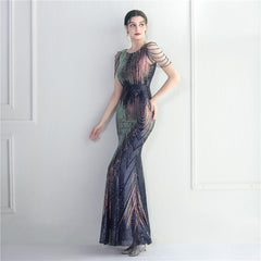 Sequined Fishtail Maxi Dress