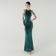 Sequined Fishtail Maxi Dress