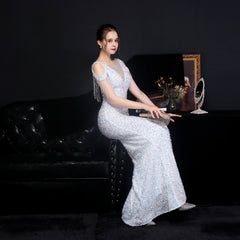 Sequin Fishtail Maxi Dress