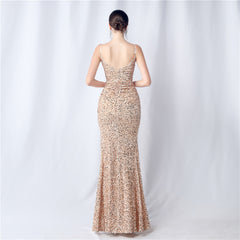 Sequined Fringe Maxi Dress