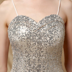 V-Neck Sequined Fishtail Maxi Dress