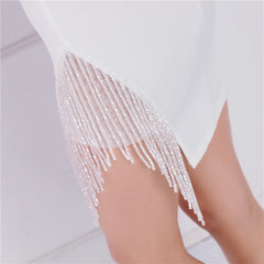 Beaded Fringe V-Neck Cami Dress