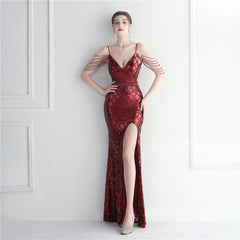 Sequin Split Maxi Dress