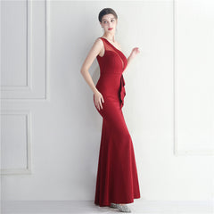 Ruffled One-Shoulder Maxi Dress