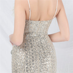 Ostrich Feather Sequined Maxi Dress