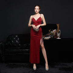 Fringe V-Neck Maxi Dress