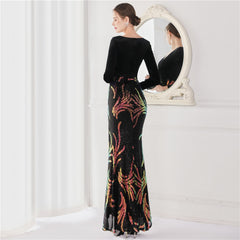 Sequin Fishtail Maxi Dress