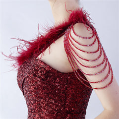 One-Shoulder Sequin Maxi Dress